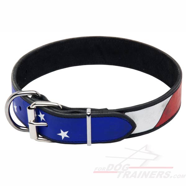 Reliable Leather Dog Collar with D-ring and Buckle