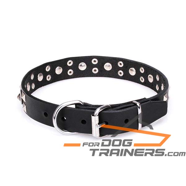 Leather Dog Collar with D-ring