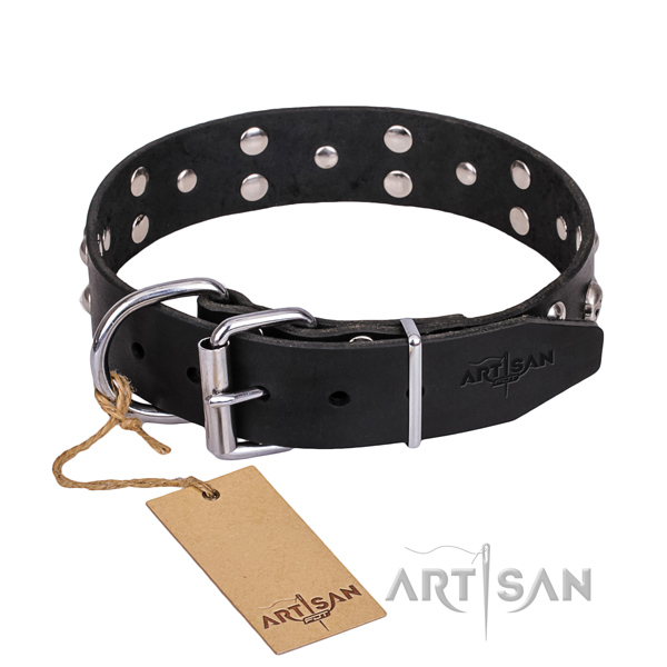 Elegant black dog collar
