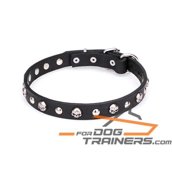 Safe leather dog collar