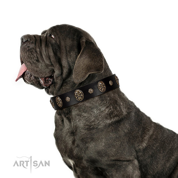 Durable leather dog collar made of quality materials