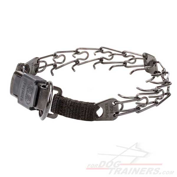 Dog pinch collar with quality label