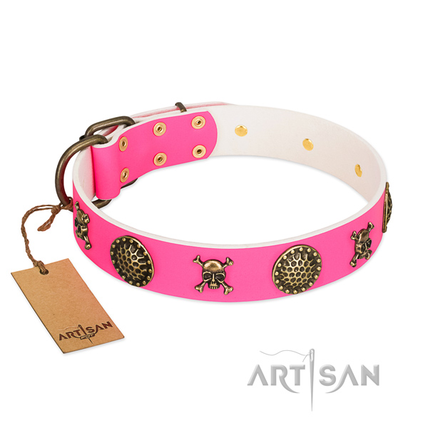Fabulous FDT Artisan leather dog collar with studs