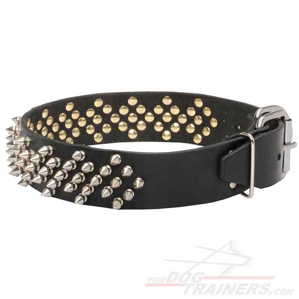 Leather Dog Collar Super Spiked