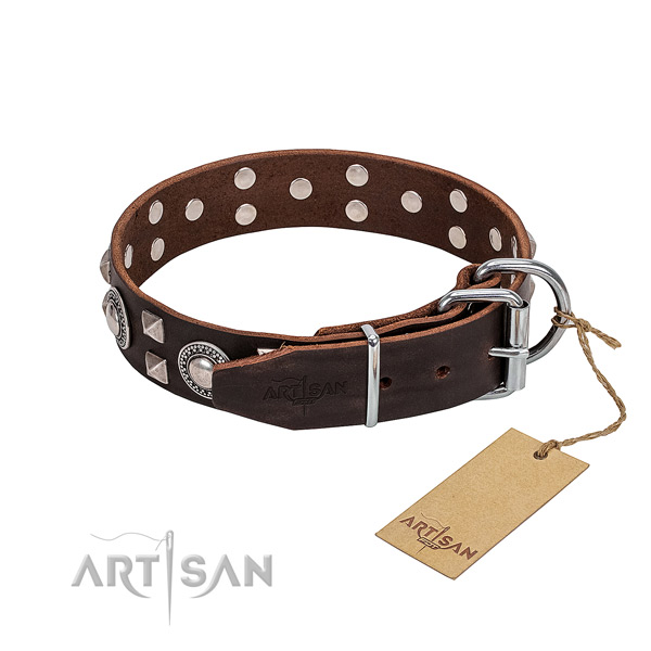 Reliable FDT Artisan leather dog collar