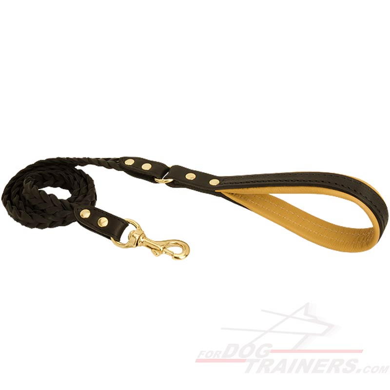 HST Leather Leash with Braided Ends with Handle – Maximum K9 Services