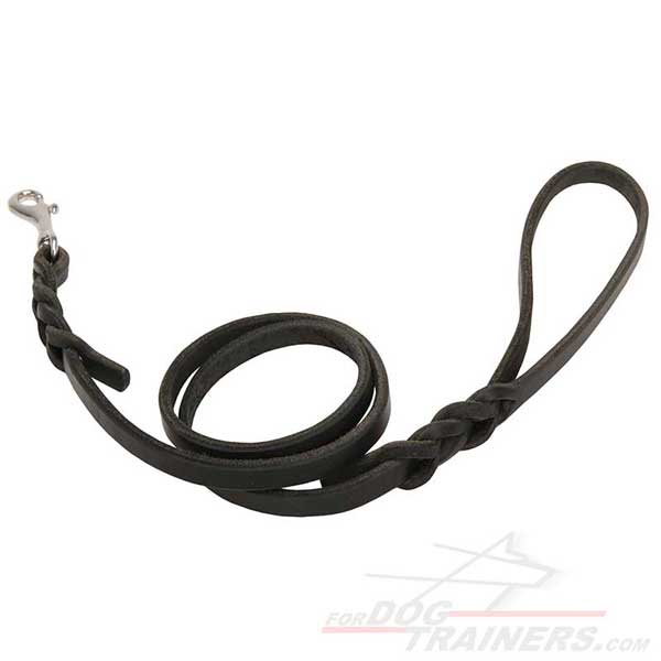 Dog Braided Leather Leash for Walking