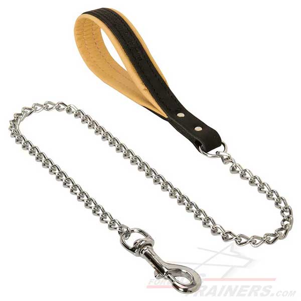 Anti-Chew Dog Chain Leash with Padded Handle