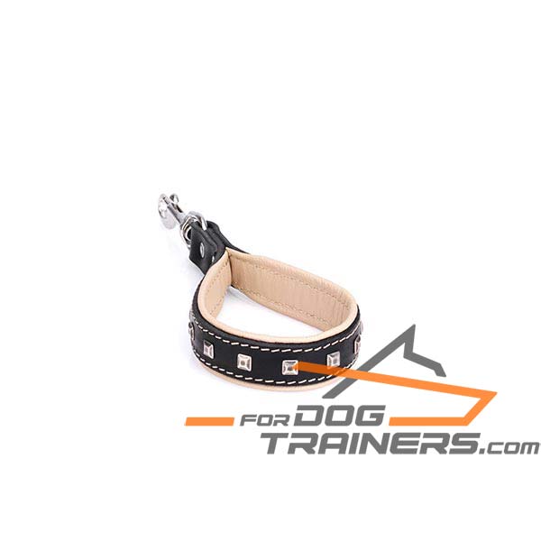 Nappa padded leather dog leash