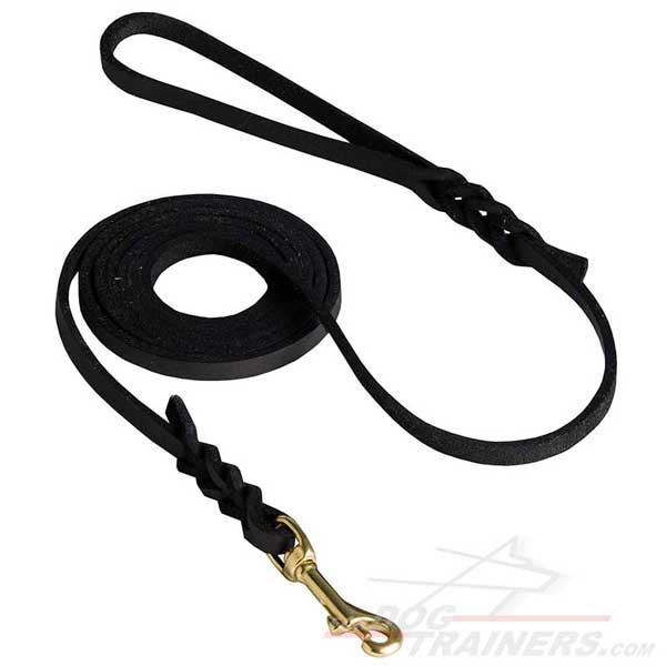 Long Leather Dog Leash for Show