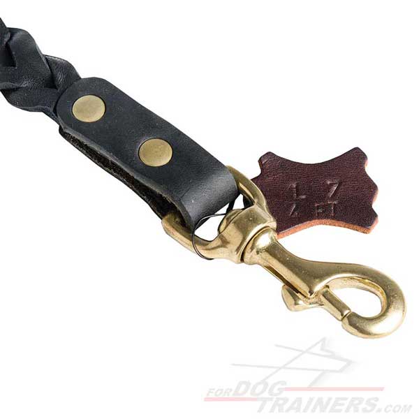 Rustproof Snap Hook of Leather Dog Leash