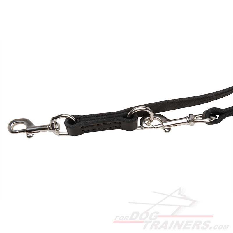 Buy Leather Dog Leash  2 Stainless Steel Snap Hooks