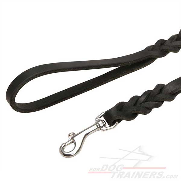 Stainless Steel Snap Hook of Walking Leather K9 Leash