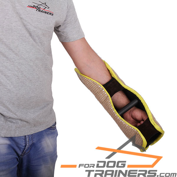 Soft padded handles for dog training sleeve