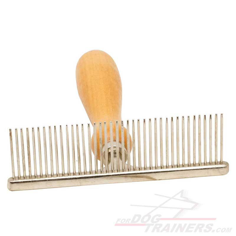 Hair Designer Dog Comb with Wooden Handle [KA151073 Metal brush with
