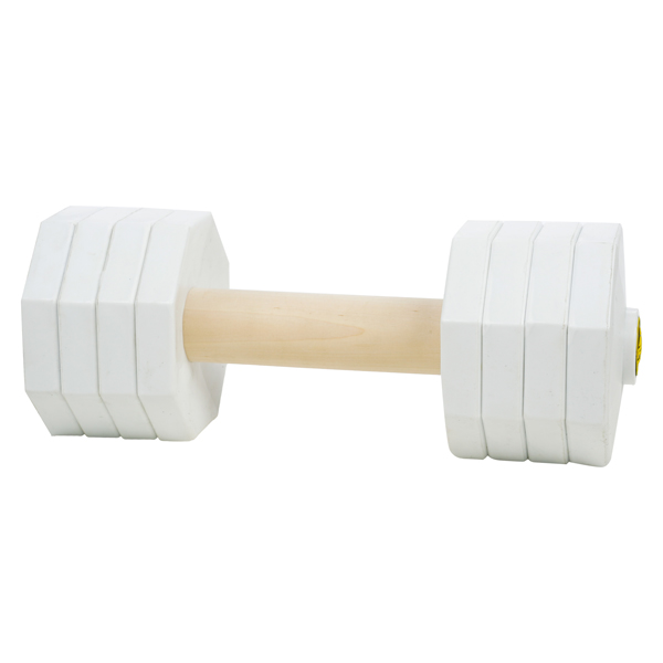 Wooden Dog Dumbbell with Plastic Weight Plates