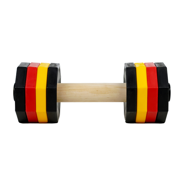 Hardwood dog dumbbell