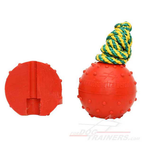 Rubber dog training ball red color