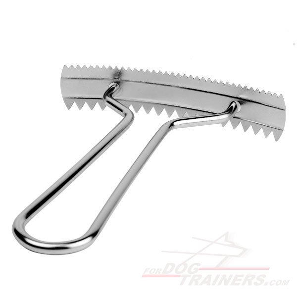 Nickel-plated rake for dog grooming two sides