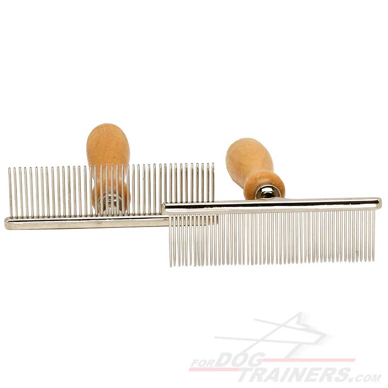 Hair Designer Dog Comb with Wooden Handle [KA151073 Metal brush with