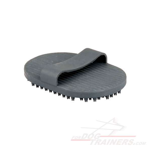 Rubber grooming brush for pets