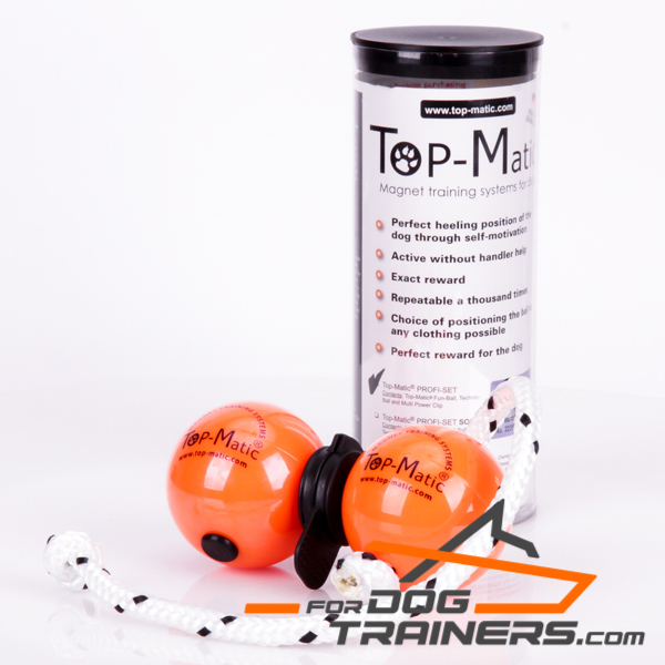 Profi Set of Orange Soft Plastic Dog Balls with Magnets
