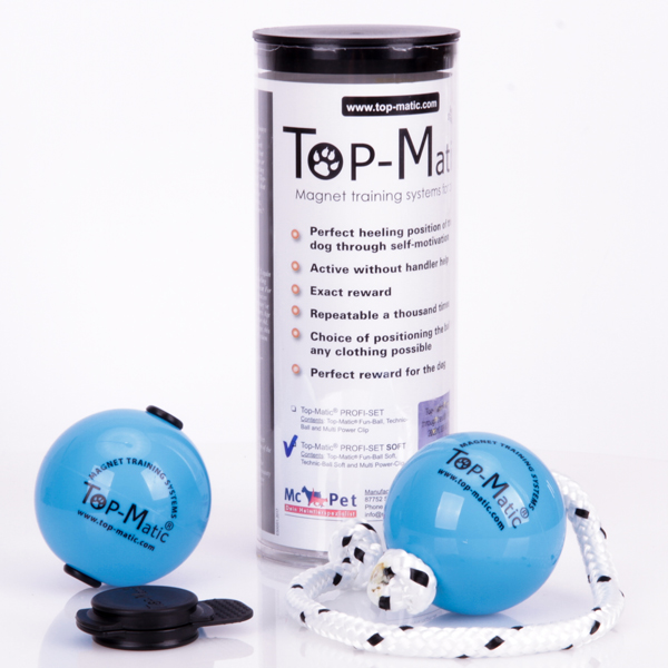 Profi Set of Blue Soft Plastic Dog Balls with Magnets
