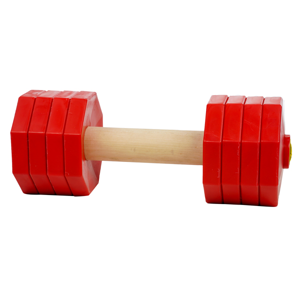 Reliable dog dumbbell with wooden stick