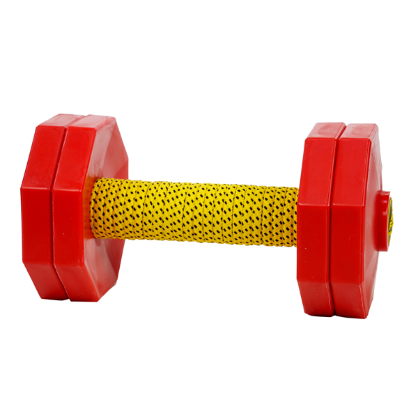 Wooden Dog Dumbbell with 4 Removable Plastic Plates