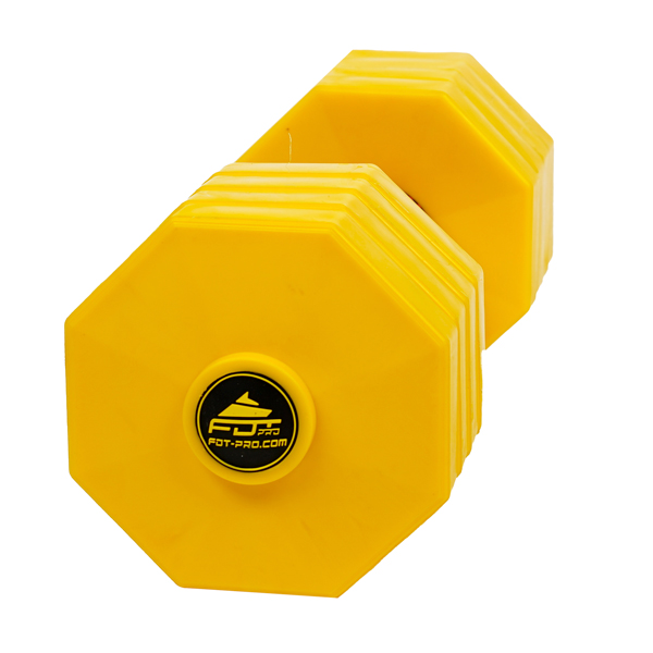 Training Dog Dumbbell with Removable Yellow Plastic Plates