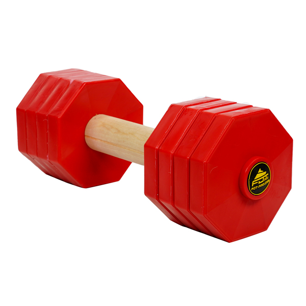 Reliable dog dumbbell with wooden stick