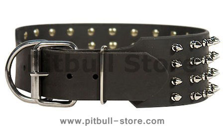 3 inch Spiked and Studded Pitbull collar
