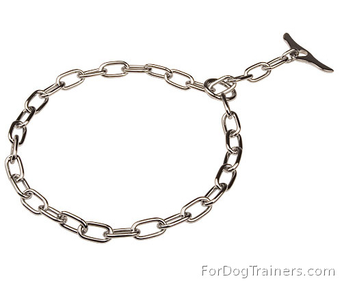 Herm Sprenger Fur Saver Dog Collar of Chrome-Plated Steel with Toggle