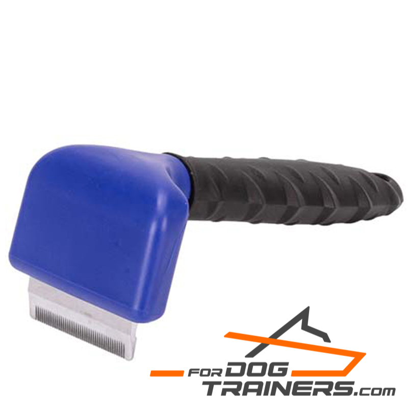 Stylish Look Metal Brush for Dog with Plastic Handle