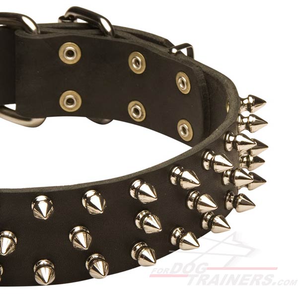 Super Black Spiked Dog Collar