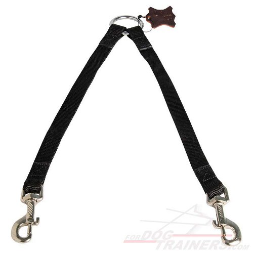 thumbnail image 2 of 3 Way Nylon Dog Leash – Triple Coupler Adjustable Walking Lead For Three Dogs, M/L 2 of 5