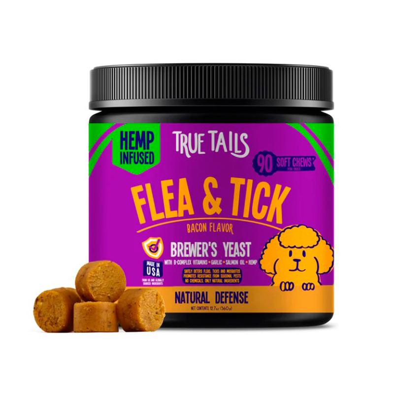Flea & Tick With Hemp For Dogs 12.7 oz Jar (90count) - Bacon Flavor