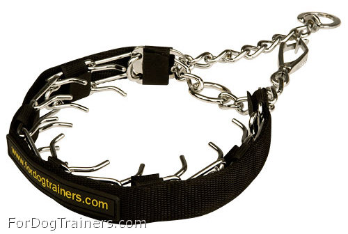 HS Pinch Dog Collar with Snap hook in Nylon  Protector
