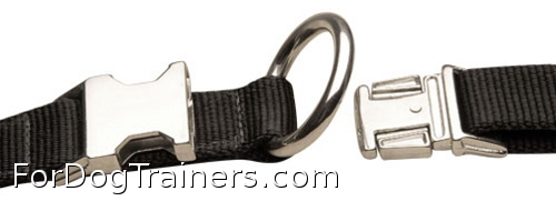 Metal hardware of nylon dog collar