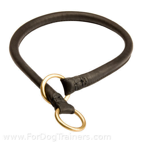 Silent leather choke  collar