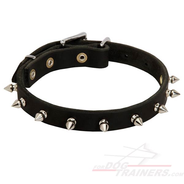 Inimitable Spiked Dog Collar made of Genuine Leather