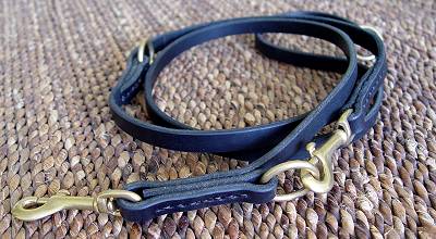 long leather dog training lead