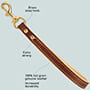 Short Leather Canine Leash with Nappa Padded Stitched Handle