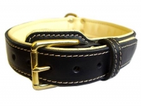 Royal Nappa Padded Hand Made Leather Dog Collar - code C443