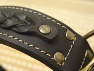 Nice dog in Gorgeous Wide 2 Ply Leather Dog Collar